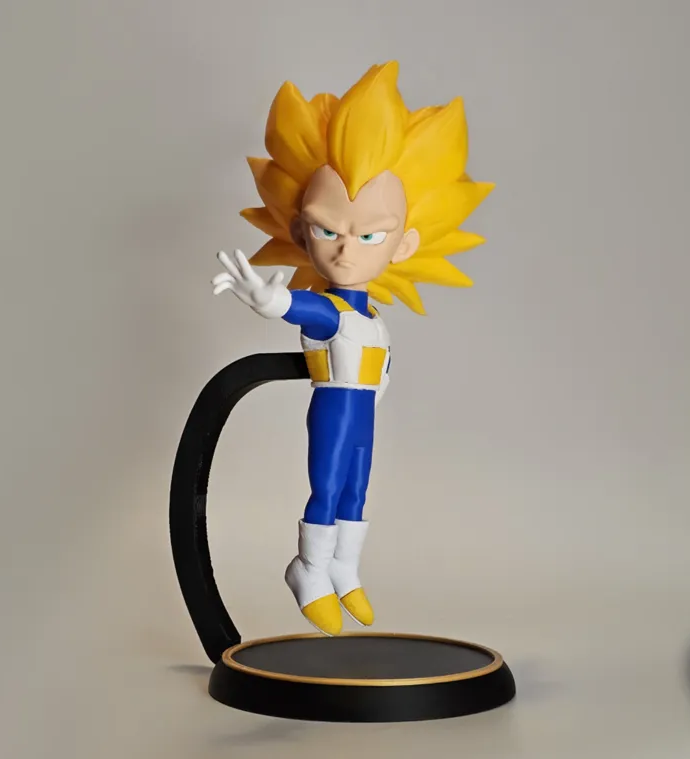 Super Saiyan Vegeta Figure | 3D Printed Floating Dragon Ball Z Statue