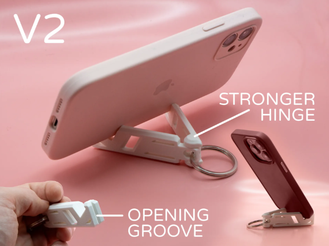 Portable Keychain Phone Stand (V2) | Foldable & Ultra-Lightweight