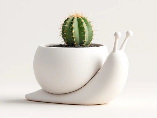 Minimalist Snail Planter | Cute 3D Printed Succulent Pot & Modern Decor