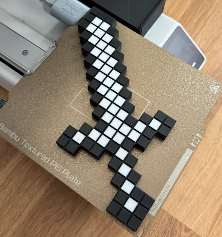 3D Printed Pixel Sword | Minecraft-Inspired Gamer Gift & Decor