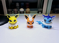 Eeveelution Trio Set | 3D Printed Vaporeon, Jolteon & Flareon Figures