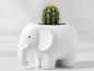 Minimalist Elephant Planter | 3D Printed Cute Succulent Pot & Modern Decor