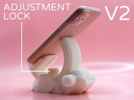 Mechanical Phone Stand V2 | 3D Printed with Precision Gear Lock