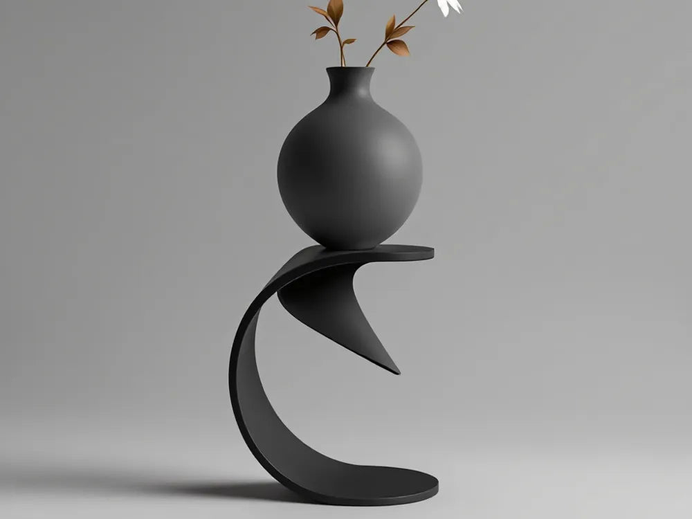 The Poise Vase | 3D Printed Sculptural Vase with Balancing Stand