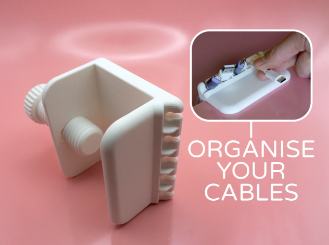 Desk Cable Organizer Clamp | 3D Printed Holder for a Tidy Workspace