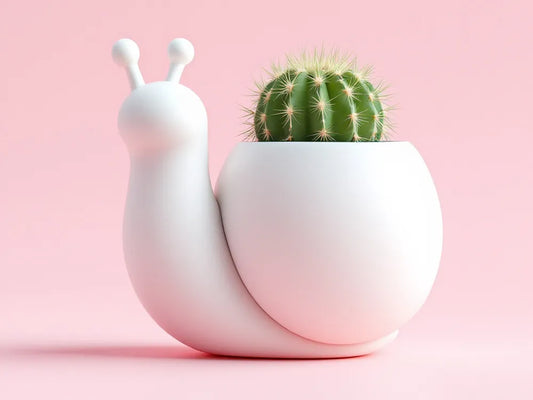 Minimalist Snail Planter | Cute 3D Printed Succulent Pot & Modern Decor