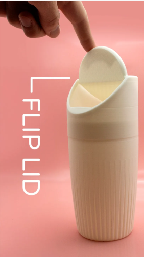 Minimalist Desktop Trash Can | 3D Printed Mini Bin with Flip Lid