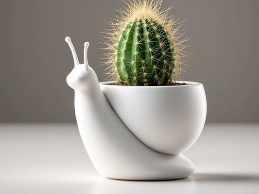 Minimalist Snail Planter | Cute 3D Printed Succulent Pot & Modern Decor