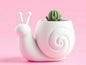 Minimalist Snail Planter with Spiral Shell | Cute 3D Printed Succulent Pot