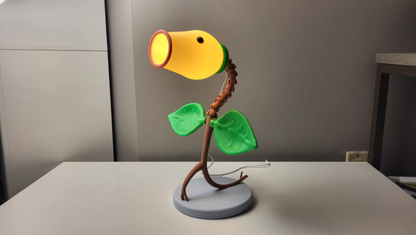 Plants vs Zombies Peashooter Lamp | Poseable 3D Printed Gamer Desk Light