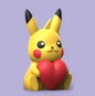 Pikachu with Heart Figure | 3D Printed Romantic Pokémon Gift